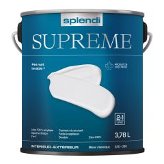 Peinture SPLENDI Supreme, Mat, Blanc, 3.78 l
