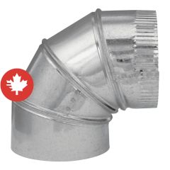 Coude réglable à 90°, calibre 30, 5", acier galvanisé