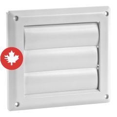 Louvered Vent Cap - White - 4"