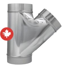 Raccord en Y, 6" x 6" x 6"", acier galvanisé de calibre 30