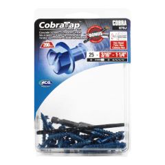 Vis à béton tête hex 3/16" (+ Foret + Embout Hexagonal 1/4") (25)