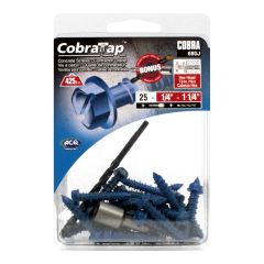 Vis à béton tête hex 1/4" (+ Foret + Embout Hexagonal 5/16") (25)