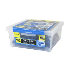 Vis à béton tête plate 1/4" (+ foret + embout cruxiforme et carré), 1 3/4", 100/pqt