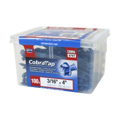 Vis à béton, tête hexagonale, 100/pqt, 3/16" x 4"