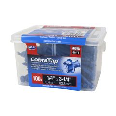 Vis à béton, tête hexagonale, 100/pqt, 1/4" x 3 1/4"