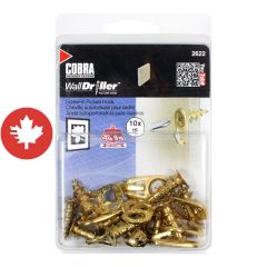 Chevilles autoforeuses pour cadre WallDriller Picture Hook  - Petit - Laiton - Zinc (10)