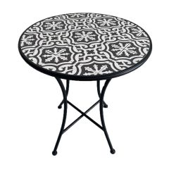 Table d'appoint extérieure en métal, motif marocain, 24"
