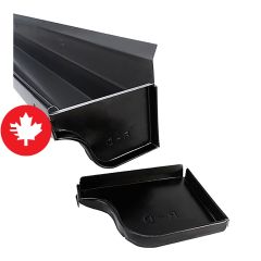 Bout de gouttière, acier galvanisé, droit, noir