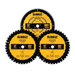 3-Blade 12" (304 MM) Carbide Teeth Saw Blade Combo Kit