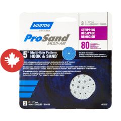 Disques abrasifs Norton ProSand "Multi-Air Cyclonic,  5'", Grain 80, 3/pqt