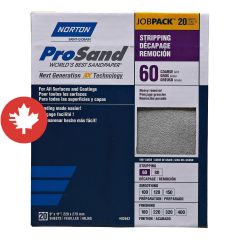 Papier de ponçage à gros Gr. Norton ProSand, 11" x 9", Gr. 60, 20/pqt