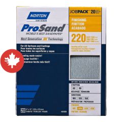 Papier de ponçage, ProSand, Finition 220, 11" x 9", 20/pqt