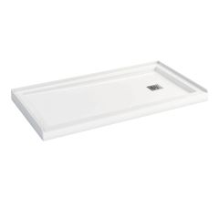Base de douche configurable MAAX Zone, drain à droite, 60" x 32", blanc