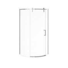 Ensemble porte et base de douche, Outback Round, droite, 36" x 36" x 75 5/8", verre clair, chrome