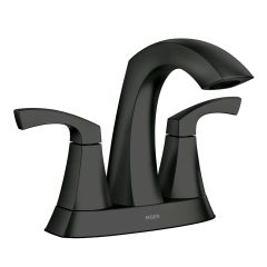 Robinet de lavabo Lindor, 2 poignées, noir mat, entraxe de 4"