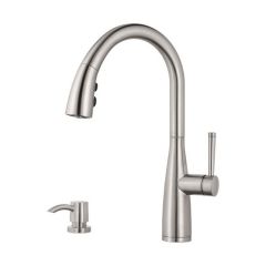 Robinet pour évier de cuisine rétractable Raya, acier inoxydable