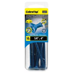 Concrete Screws - Flat Head - 1/4" x 4" - Drill Bit incl. - 10/pack