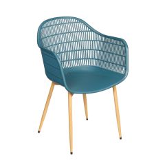 Chaise en plastique, sarcelle