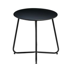 Lot De 2 Tables D'appoint Rondes - Métal Noir, Plateau 45x45 Cm, Hauteur 50 Cm, Pieds Réglables