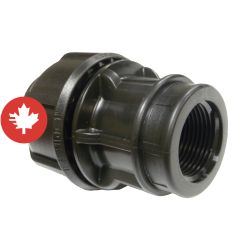 Adaptateur pour tuyaux en polyéthylène, 1”, fem. fileté, noir