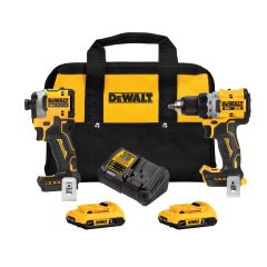 Combo Kit, Drill Impact Driver 20V MAX XR, Screwdriver ATOMIC, Cordless, Batteries, Charger, Bag
