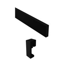 Ensemble de rail et quincaillerie, aluminium, noir