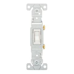 Single-Pole Ungrounded Switch, White, 15 A, 120 V
