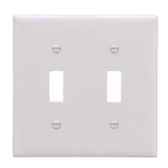 Wallplate - 2 Toggle - Switch - Plastic - White