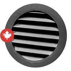 Plastic Round Mini Louvers - Black - 2"