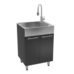 Cube lavage + robinet, acier inoxydable, 24"