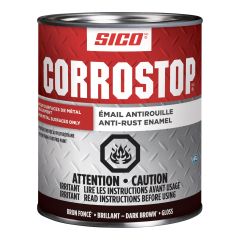 Anti-Rust Enamel - Corrostop -  Dark Brown - Gloss - 946 ml