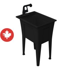 Cuve de lavage avec robinet, Nova, 1 poignée, noir, QP7