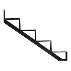 Limon d'escalier en aluminium, 4 marches, giron 11", fini noir