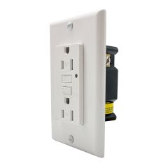 Plaque murale prise double, blanc, 15 A, 125 V