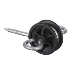 Isolateur à double ancrage, pour poteau en bois, noir, 2/pqt