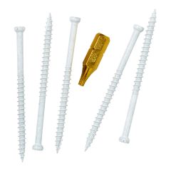 Vis à bois traité, finition Fin/Trim, blanc #8 x 2 1/2", 100/pqt