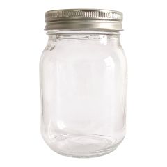 Glass Mason Jar with 2-pc Lid, 500-ml, 12/Pkg