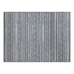 Tapis extérieur Otto, tissé plat, 78,7" x 94,5", gris foncé
