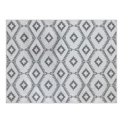Tapis extérieur Till, tissé plat, 78,7" x 94,5", ivoire/gris