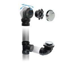 Ensemble bonde et trop-plein, 1 1/2", réglable, fini noir