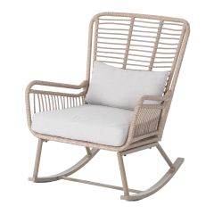 Shani Wicker Rocking Chair - Steel Frame -  28" x 30" x 35"
