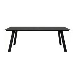 Table à dîner extérieure Hollo, 86,6" x 39,4", noir