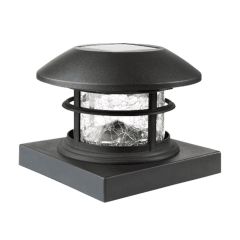 Capuchons de poteau solaires DEL, 5,7" x 5,7", gris foncé, 2/pqt