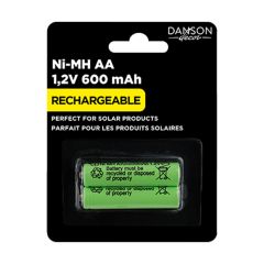Piles rechargeables AA, 1,2V, 600mAh, 2/pqt