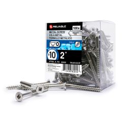 Stainless Steel Metal Screws - Self-Tapping - Type A - #10 x 2" - 100/Pkg