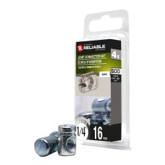 JRN Joint Connector Nuts - 1/4" x 16 mm - 4/Pkg