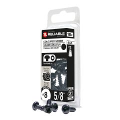 Metal Screws - #8 x 5/8" - Self-Tapping - Type A - Black - 18/Pkg