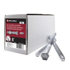Hex Head Lag Screws - 1/2" x 8" - Galvanized - 25/Pkg