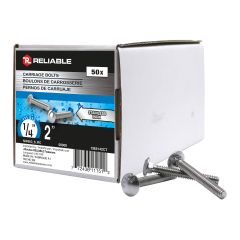 Stainless Steel Carriage Bolts - 1/4" x 2" - 50/Pkg