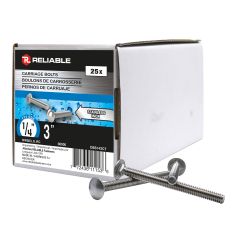 Stainless Steel Carriage Bolts - 1/4" x 3" - 25/Pkg